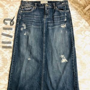 Long maxi jean skirt